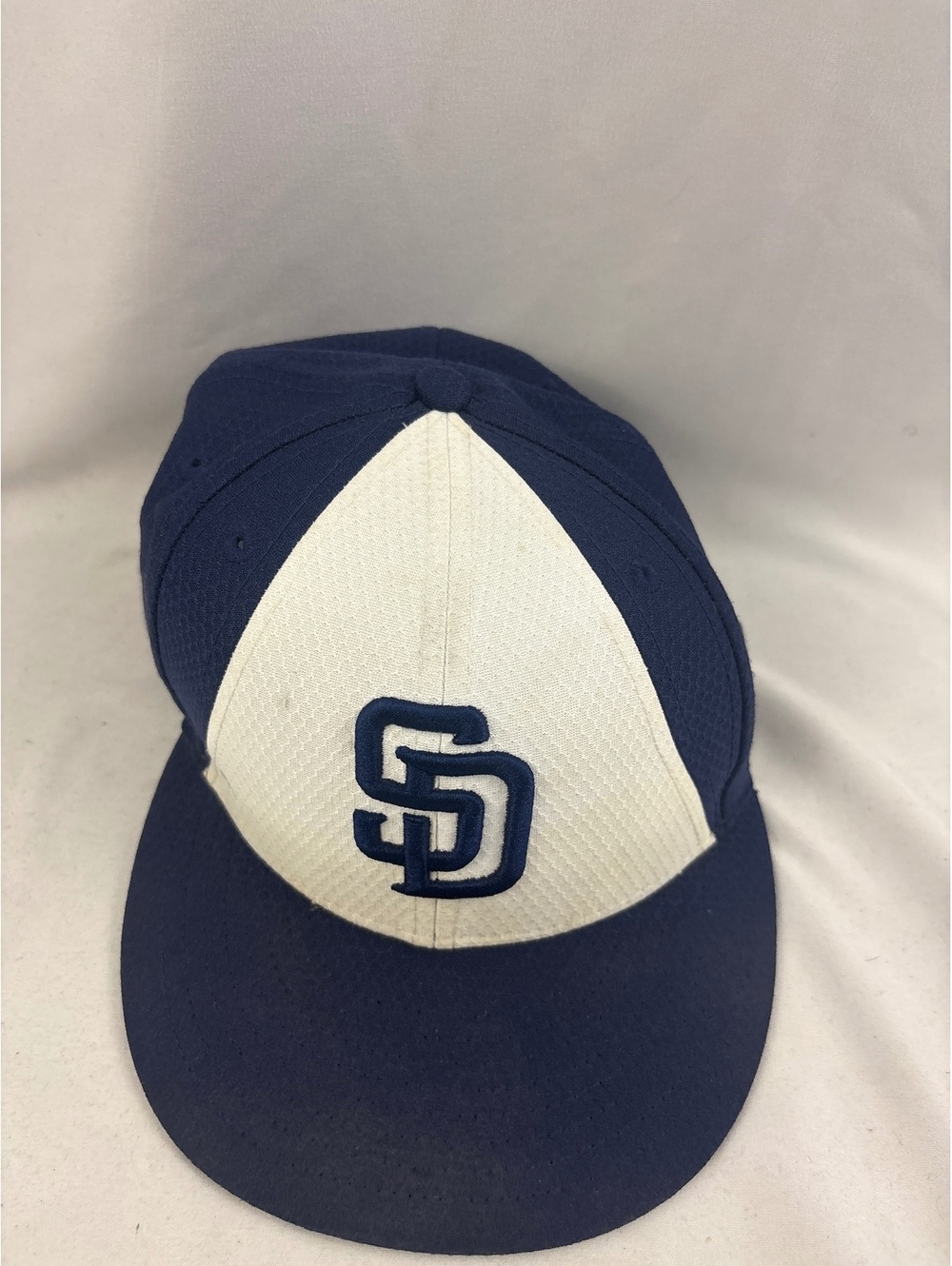 New Era San Diego Padres Baseball Fitted Cap Hat 7 3/4 Navy Blue White MLB